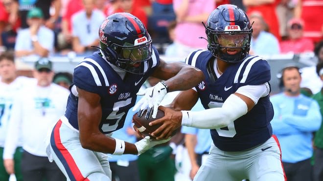 BradLoganCOTE's tweet image. Ole Miss QB Trinidad Chambliss threw for 3,016 yards, more than Fernando Mendoza, 2,980 yards, in two fewer games.

Kewan Lacy ran for two more TD’s than Jeremiyah Love.

Neither are invited to the Heisman ceremony or have been on any lists this entire season.

(H/t @cadesmith_3)