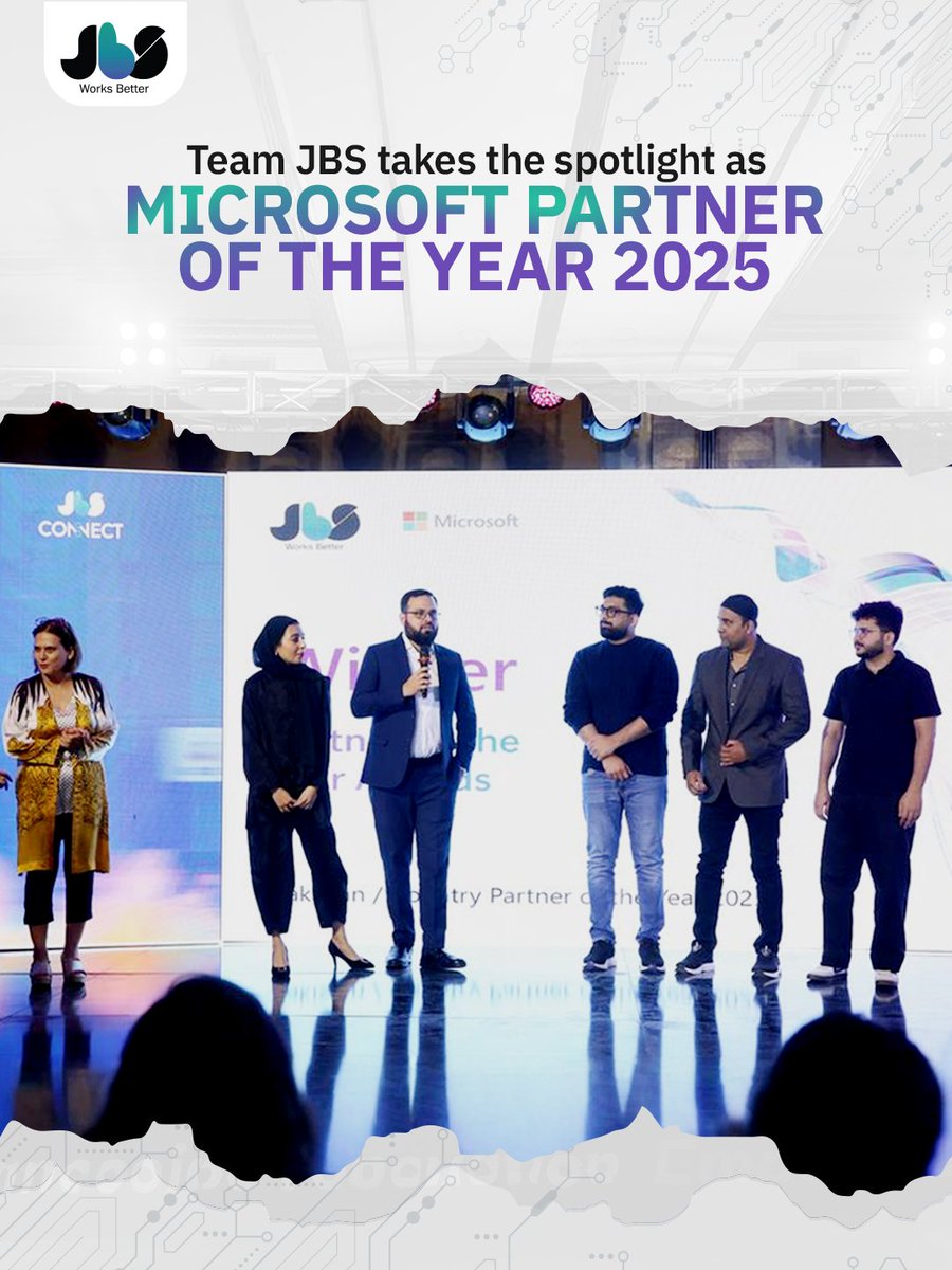 #JBS reached a landmark moment this year as we were awarded the 2025 <a href="/Microsoft/">Microsoft</a> Partner of the Year Award. 
The recognition was celebrated on stage at #JBSConnect, marking a proud achievement for the entire team.

#DigitalTransformation #Award #PartnerOfTheYear