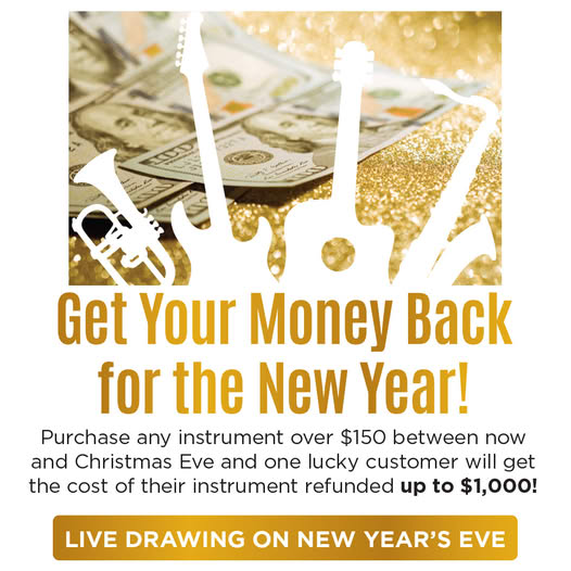 Ready to start 2026 with a bang? 📷 Buy any musical instrument over $150 between now and Christmas Eve, and you could be the lucky winner of a full refund—up to $1,000! 📷
How to Enter:
📷 Purchase any instrument over $150
📷 Watch for the live drawing on New Year's Eve 📷