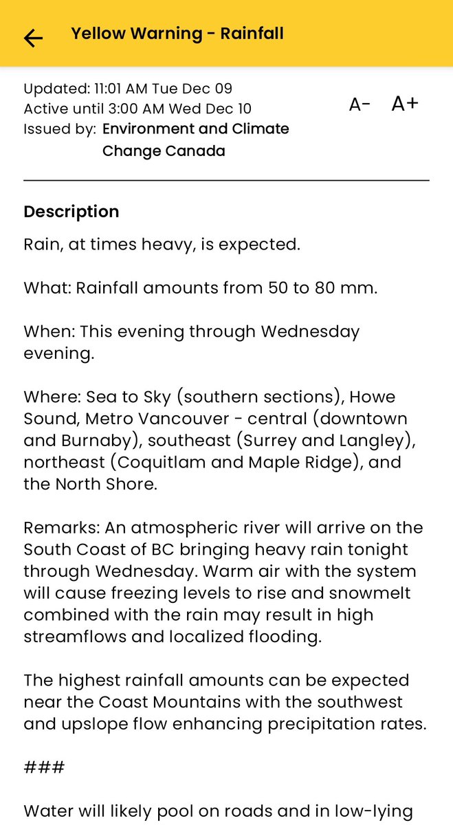 #BCStorm #RainfallWarning