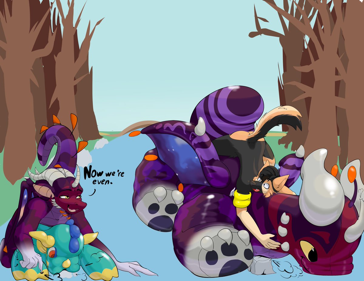 bouncybacon's tweet image. They done got into the forest that makes you pop your pool toys 🧸 
 (comm for @Lukas_the_Shep and @AstralDergin ) #furryart