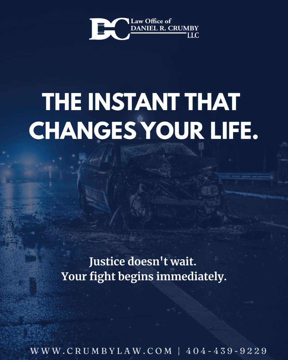 crumbylaw's tweet photo. A single second changes everything. 🚨 The financial and emotional chaos starts immediately after impact. The fight for justice can't wait. Our team provides the support and guidance you need.
👇 Call us: 404-439-9229.
#CrumbyLaw #LifeChanged #ImmediateHelp #PersonalInjury https://t.co/sSmnSqLBa1