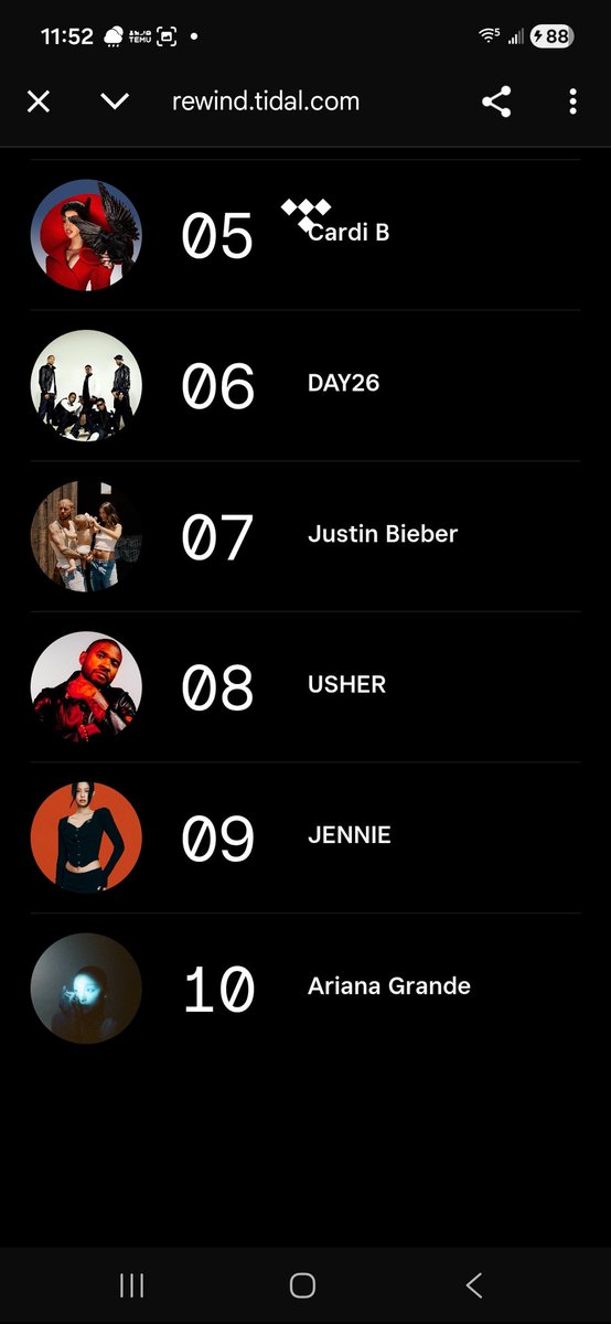 My Tidal (end of year) top artist is....surprisingly male lol #tidal