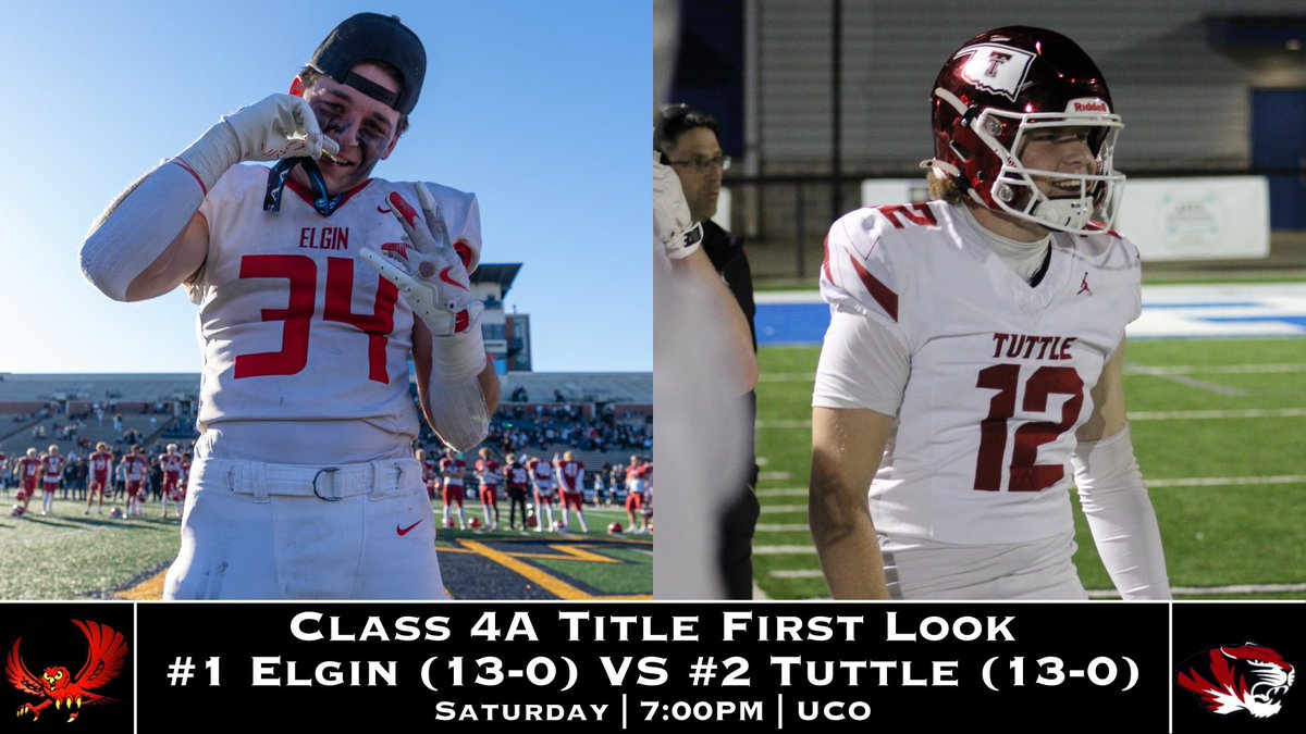 Edmond should be the football capital of the state Saturday (also Thurs. &amp; Fri.) as we have two MONSTER title games in 4A &amp; 3A. Two great title rematches from last year. All 4 teams involved unbeaten this year. #OKPreps