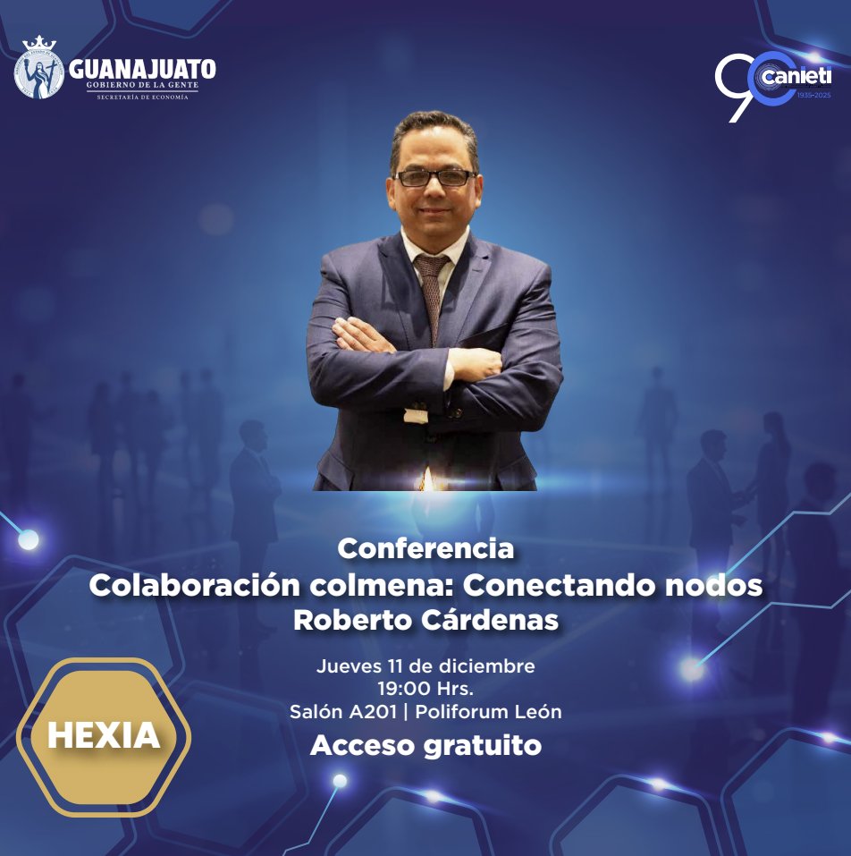 Potencia tu impacto colaborando como una colmena 🐝⚡
Acompáñanos en la conferencia de Roberto Cárdenas Enríquez y activa redes que transforman.
📆 11 dic | 📍 Poliforum León | ⏰ 19:00
🎟️ Registro gratuito: forms.gle/maD8rszz5mtNTi…

¡Conecta con quienes impulsan el futuro! 🚀