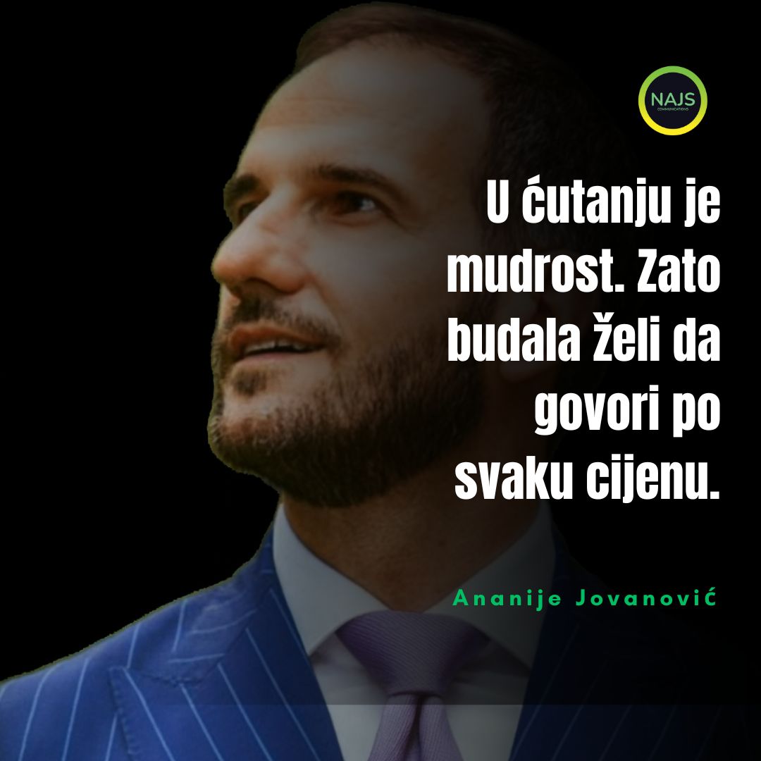 NAJS_Comm's tweet photo. Ako ima mudrih, neka sad progovore... ili neka ćute zauvijek. 😂

#ananijejovanovic #najscommunications #javninastup #komunikacija #motivacija #inspiracija #mudrost #publicspeaking #communication #motivation #inspiration #wisdom https://t.co/eM6Kg7ajpC