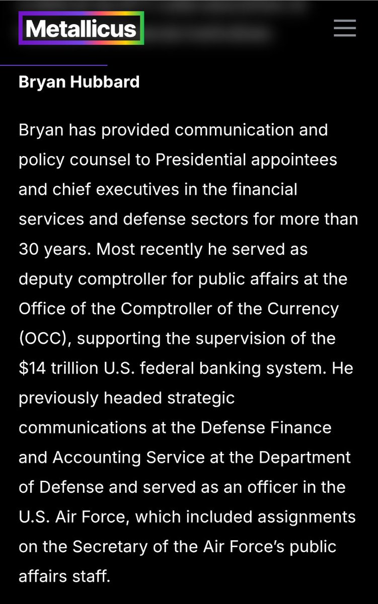 echodatruth's tweet photo. The OCC just confirmed that banks are now authorized to engage in riskless principal crypto-asset transactions, and this is much bigger than people realize.

Here’s the connection nobody is talking about:

1️⃣ Riskless principal = banks acting as intermediaries, not speculators.
They can match crypto buy/sell orders without holding inventory.
This requires regulated rails, compliant identity, auditability, and institutional-grade settlement layers.

2️⃣ Who helped shape this regulatory clarity?
👉 Bryan Hubbard, former Deputy Comptroller of Public Affairs at the OCC.
👉 And guess who he advised shortly before this?
 Metallicus.
(2022–2024 Member of the Board of Advisors)

3️⃣ What does Metallicus build?
• Fully compliant, KYC-enabled digital asset banking rails
• Institutional stablecoin subnets
• Identity-bound transaction layers
• A regulated on-chain matching engine (Metal X)
• Infrastructure specifically designed for banks, credit unions, and federal institutions

4️⃣ Why this matters:
The OCC just opened the door for banks to participate directly in digital asset transactions, but only on compliant, auditable, risk-controlled systems.
That narrows the field dramatically.
Metallicus has spent years building the exact infrastructure required for this kind of regulated activity:
▫️ ISS (Institutional Stablecoin Subnets)
▫️ Bank-grade KYC/AML through WebAuth
▫️ Regulated digital banking pilots (St. Cloud FCU, Arizona FCU, One Nevada CU)
▫️ A DEX (Metal X) with KYC and 0-fee trading, the only one positioned for licensed Perpetuals in the U.S.

5️⃣ Connecting the dots:
We now have:
✔ OCC green-lighting bank participation in crypto
✔ Bryan Hubbard, with decades of regulatory influence, having advised Metallicus
✔ Credit unions and institutions already piloting Metallicus stablecoin infrastructure
✔ Quantitative tightening ending
✔ Institutional stablecoin QA and deployment ramping
✔ CFTC shifting toward tokenized, compliant rails
✔ 2026 Treasury initiatives on the horizon

Everything points to one thing:
The U.S. is preparing for a regulated digital asset transition, and Metallicus is quietly sitting in the perfect position, with the people, the rails, and the compliance.

This isn’t hype.
This is structure.

Know What You Hold! ⚛️ 
$METAL $XPR $MTL $LOAN $XMD