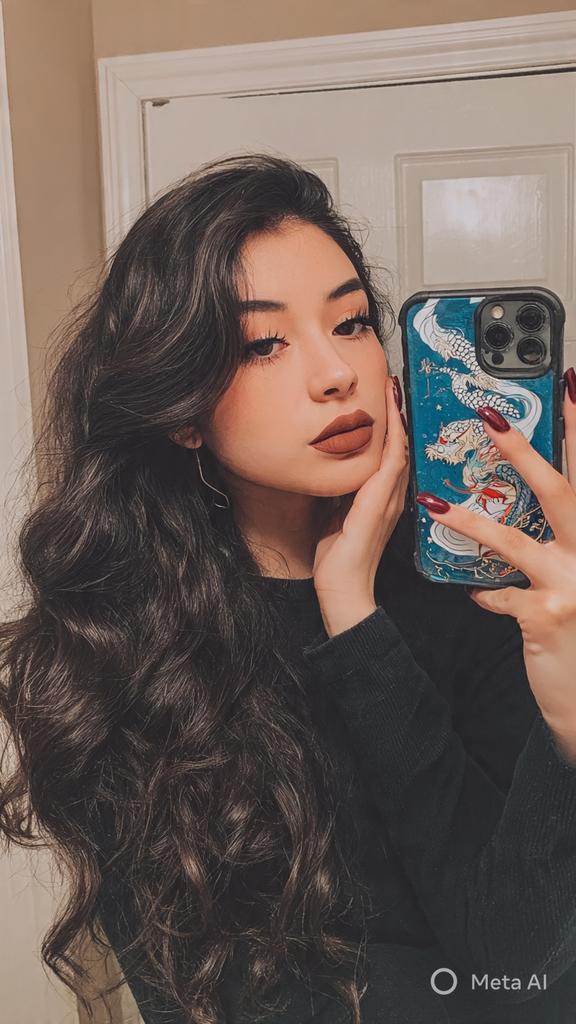 Instagram Aesthetic Mirror Selfie with Dragon Phone Case — example 2
