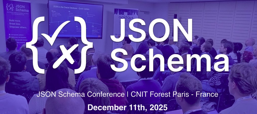 Oracle AI Database is sponsoring the JSON Schema conference @ API Days this week.
There's also a presentation on how Oracle AI database leverages and supports JSON Schema .

📅 December 9–11, 2025 
📷 CNIT Forest, Paris 
#apidays #apidaysParisl 

conference.json-schema.org