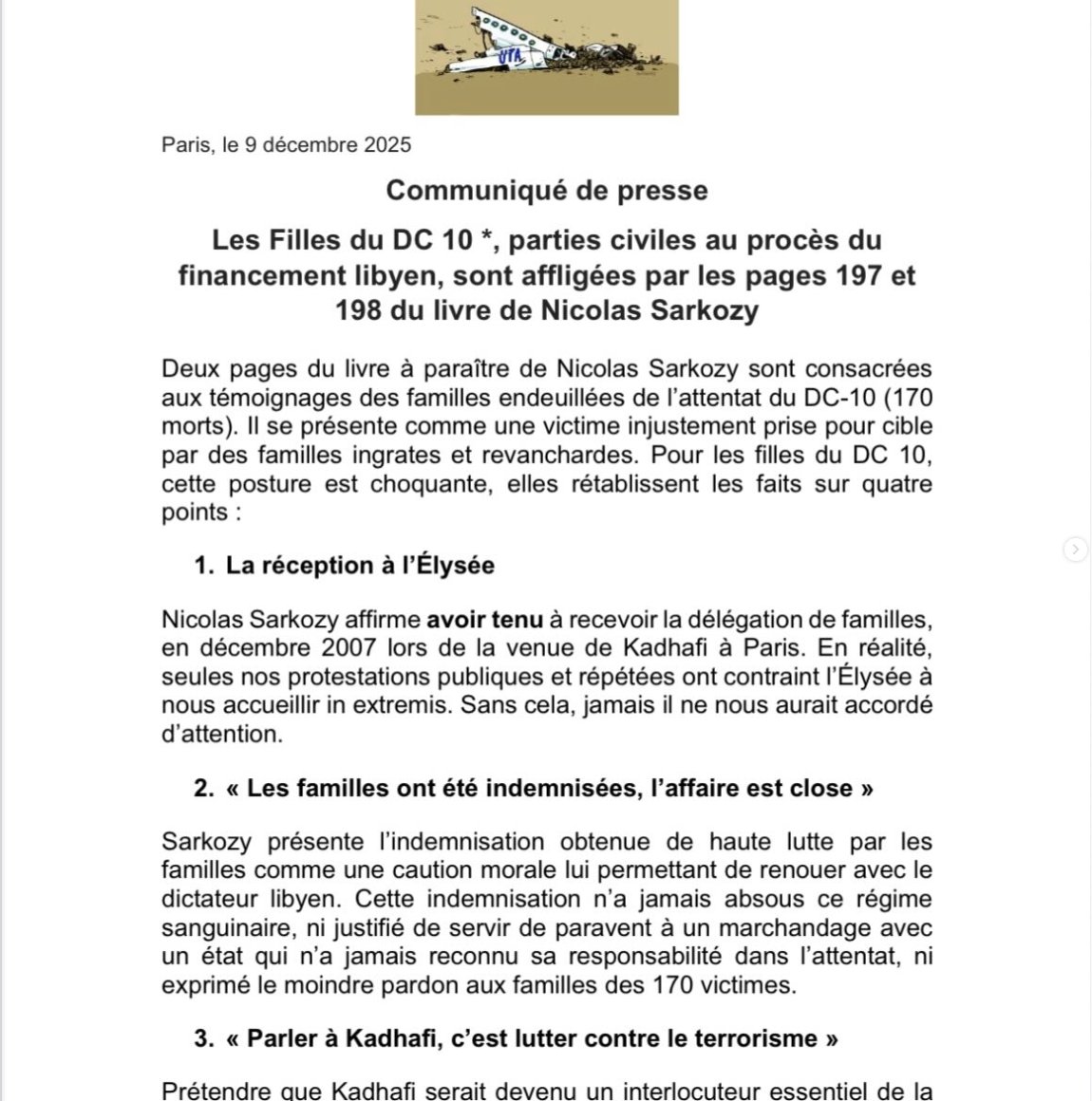 Francois_Ruffin's tweet photo. Les familles du DC-10 remettent les faits à l’endroit.

Quand Nicolas Sarkozy réécrit l’histoire, elles, elles se battent pour la vérité, depuis 36 ans.

Tout mon soutien. https://t.co/AAIqSUcNEP