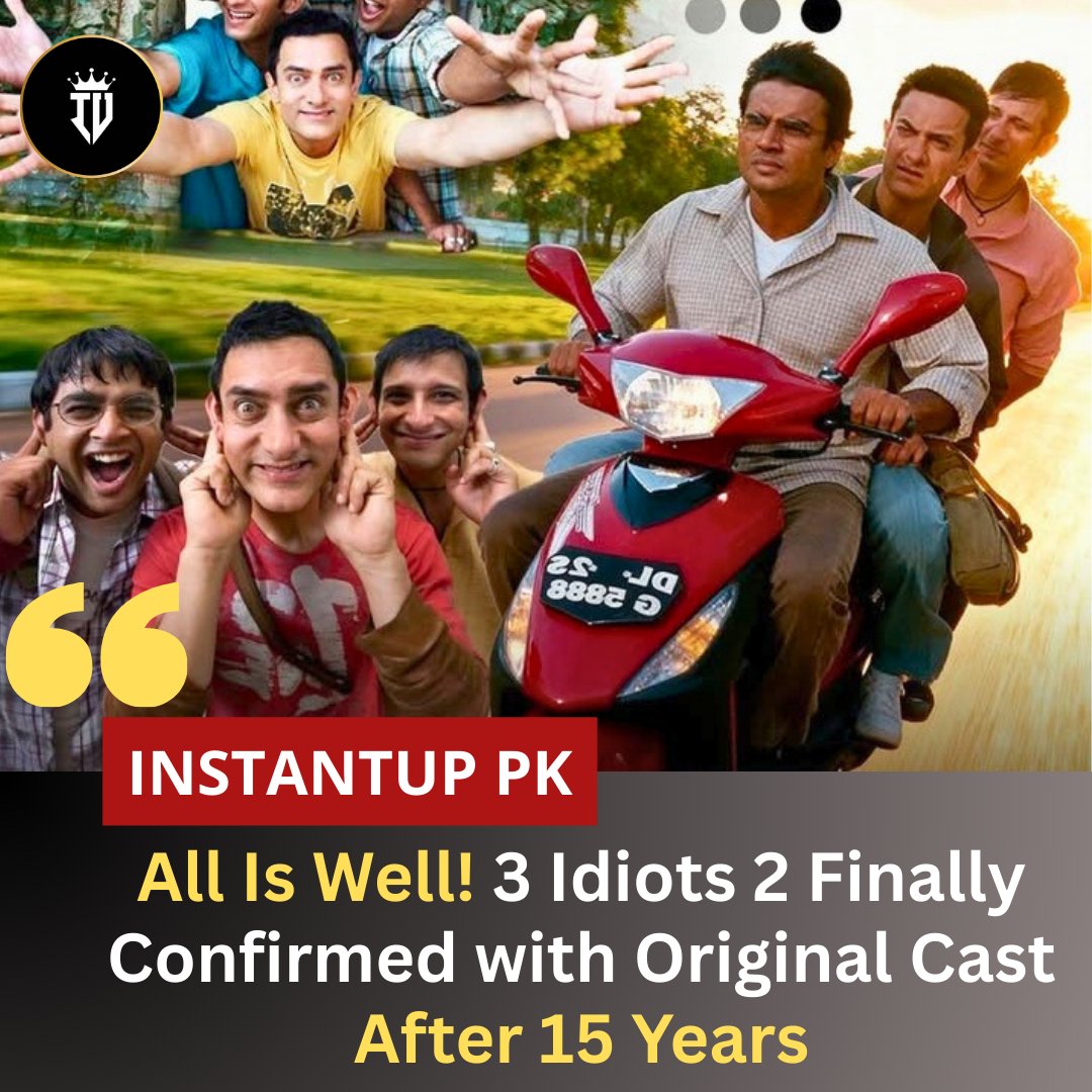 Instantup0's tweet image. 🎬 It’s official! 3 Idiots 2 is on the way 🤩
The iconic gang returns after 15 years—ready to relive the laughs, the lessons, and the madness all over again! 🚀📚
Get set for nostalgia, chaos, and genius reloaded.
#3Idiots2 #BollywoodSequel #OriginalCast