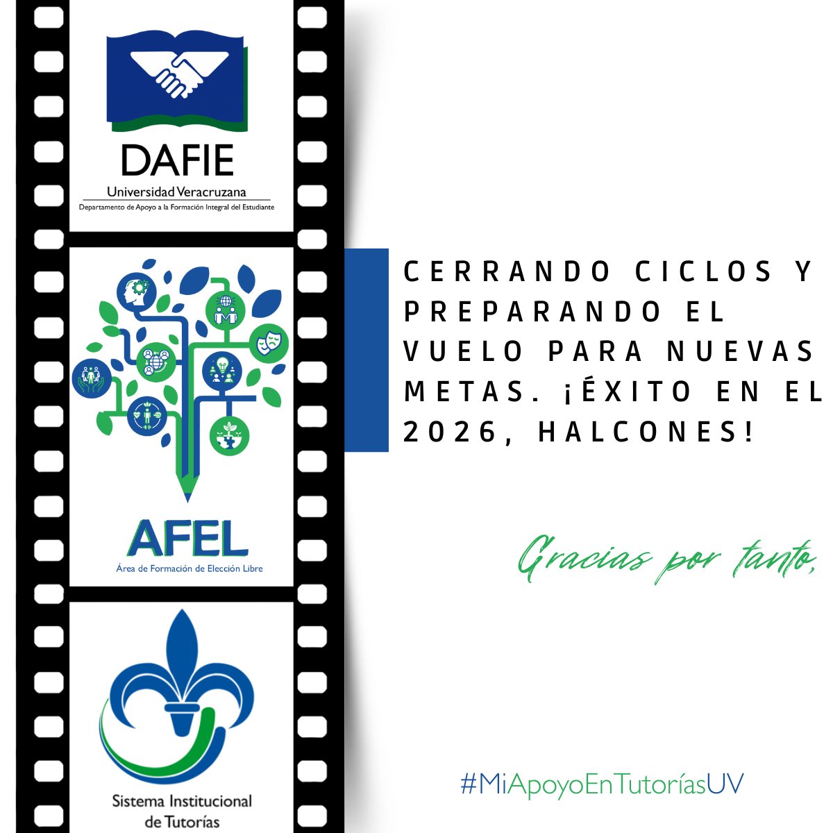 #ComunidadUV

Esta es la última publicación del año 2025. Esperamos que hayas tenido un año lleno de salud y esperamos que el 2026 sea aún mejor.   🟦🟩

#MiApoyoEnTutoríasUV