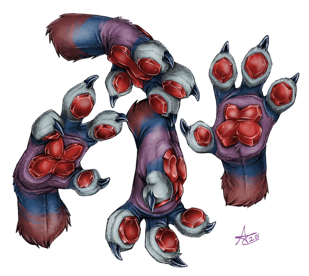 ARICAT98's tweet image. It was Interesting drawing exagonal finger pawpads