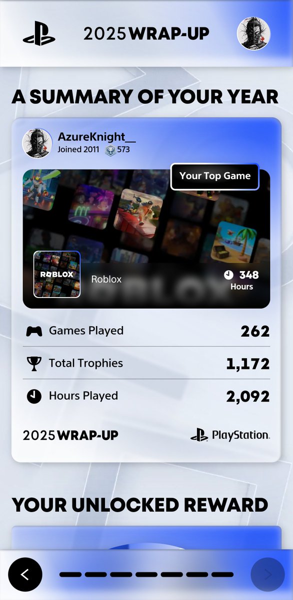 ThePale_'s tweet photo. Our #PlaystationWrapped for 2025 me and my brother play on the same account so his kids play Roblox a lot lol and most of the play time is from his side and Wow 12 years with PS Plus Goddamn! https://t.co/fe7eAY831m