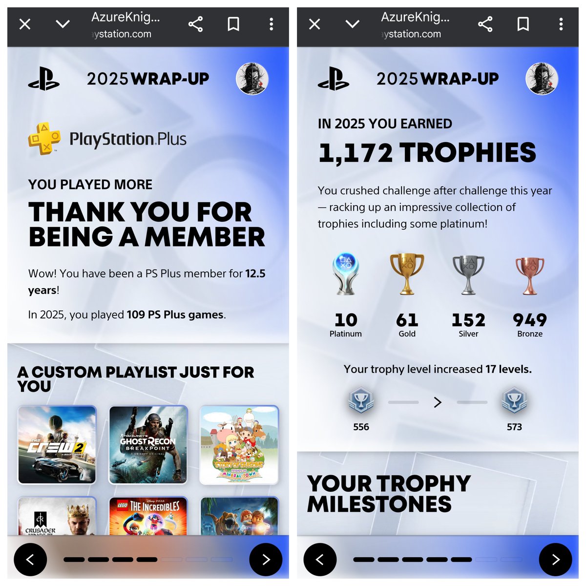 ThePale_'s tweet photo. Our #PlaystationWrapped for 2025 me and my brother play on the same account so his kids play Roblox a lot lol and most of the play time is from his side and Wow 12 years with PS Plus Goddamn! https://t.co/fe7eAY831m