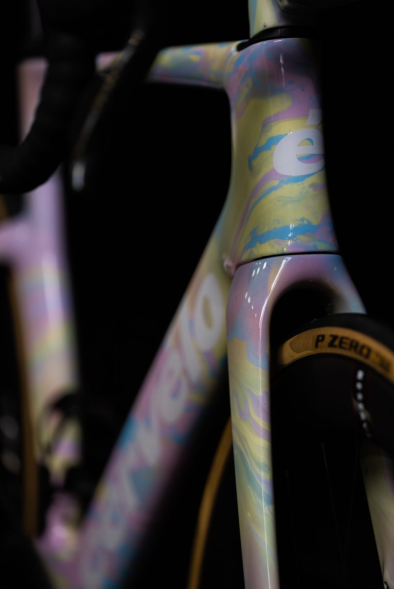 cervelo's tweet photo. Like no other ✌️ 🎨 

This fully custom Áspero-5 "Dreambuild" was put together by retailer Mount7 in collaboration with the painters at Lumar Colors for one incredibly groovy gravel machine. Take it all in. 

See the full build on YouTube: https://t.co/yl6GvybYfQ https://t.co/YgAsakTQBD