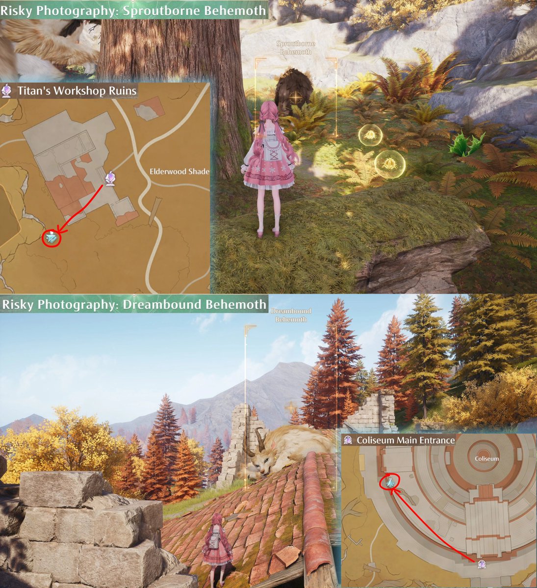 ♾Infinity Nikki Version 2.0 “Terra’s Call”
Risky Photography

Complete any 3 quests in the Risky Photography series to obtain🔻
3-Star Outfit [Sound of Leaves]

1⃣Risky Photography: Common Behemoth
📍Giant Vine Forest North Adventurer Camp
2⃣Risky Photography: Skysworn Behemoth