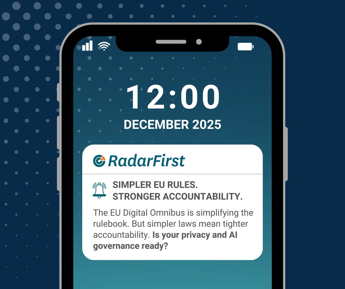 The EU’s plan to streamline digital regulations is a major milestone.  But with fewer overlaps comes higher expectations for proof, consistency, and accountability. 🔍 ⚖️ 

Privacy, risk, and AI leaders. Now is the time to strengthen your governance. See how <a href="/radarfirst/">RadarFirst</a> helps