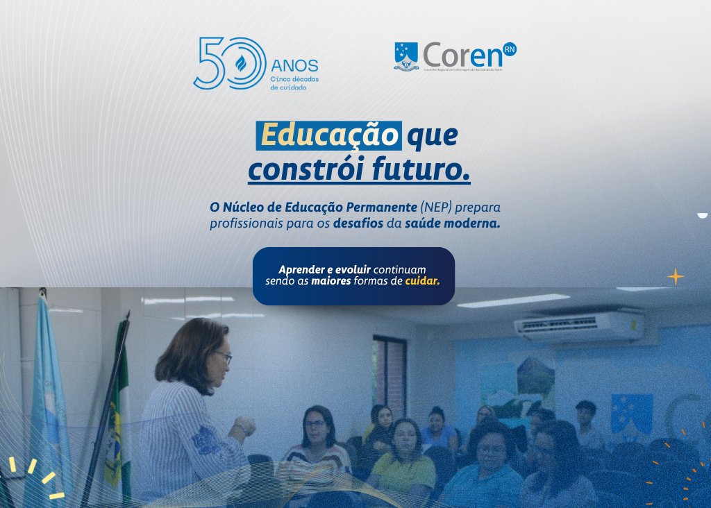 CorenRN's tweet photo. ✨ O futuro da Enfermagem potiguar é agora.
 Cinco décadas de história, conquistas e compromisso com quem faz a saúde acontecer,  e um novo ciclo começa, ainda mais forte, moderno e humano. https://t.co/newOtOLON2