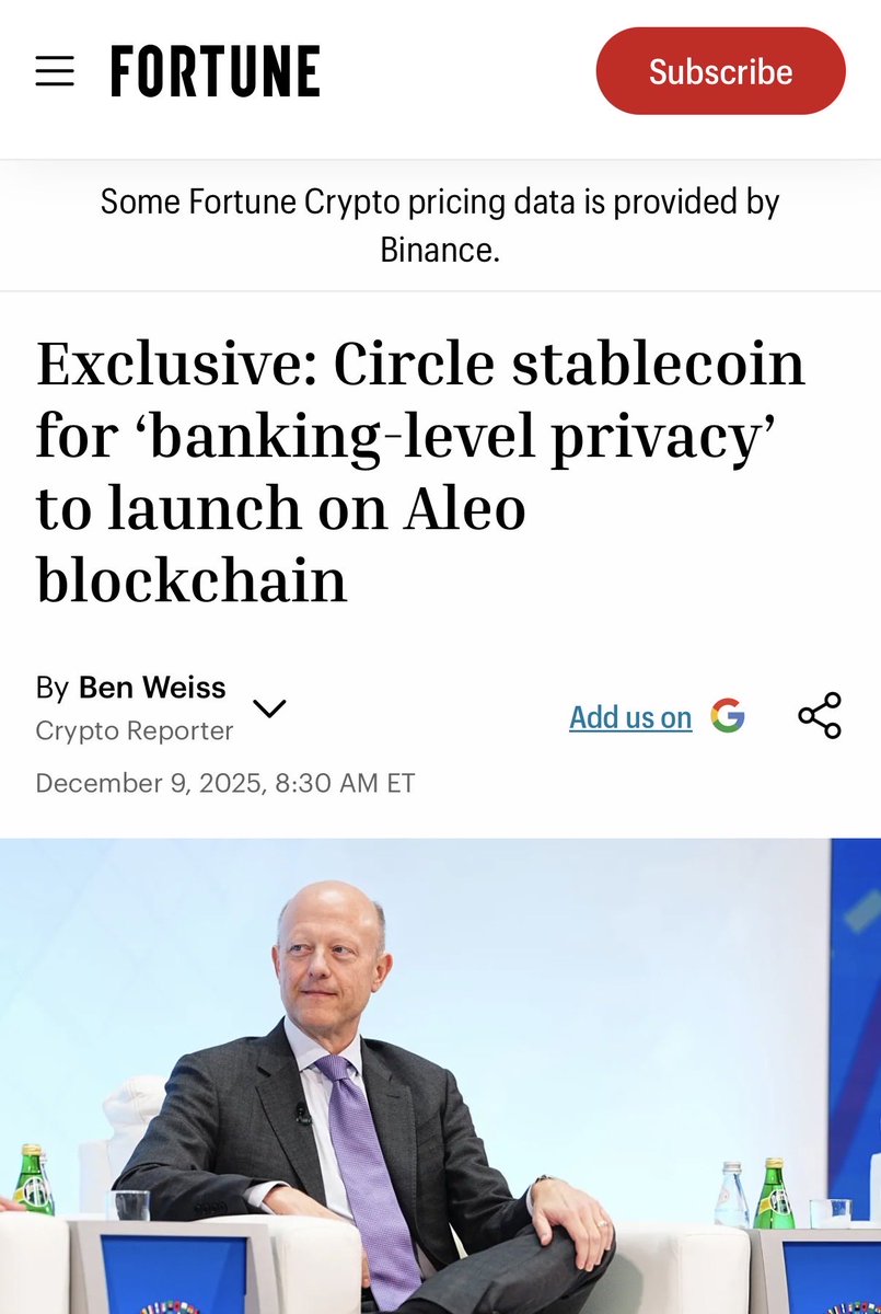 We were the first institutional investors in the Aleo seed (split it with  Polychain)... long road but good to see privacy stables as becoming a  thing... / the work here