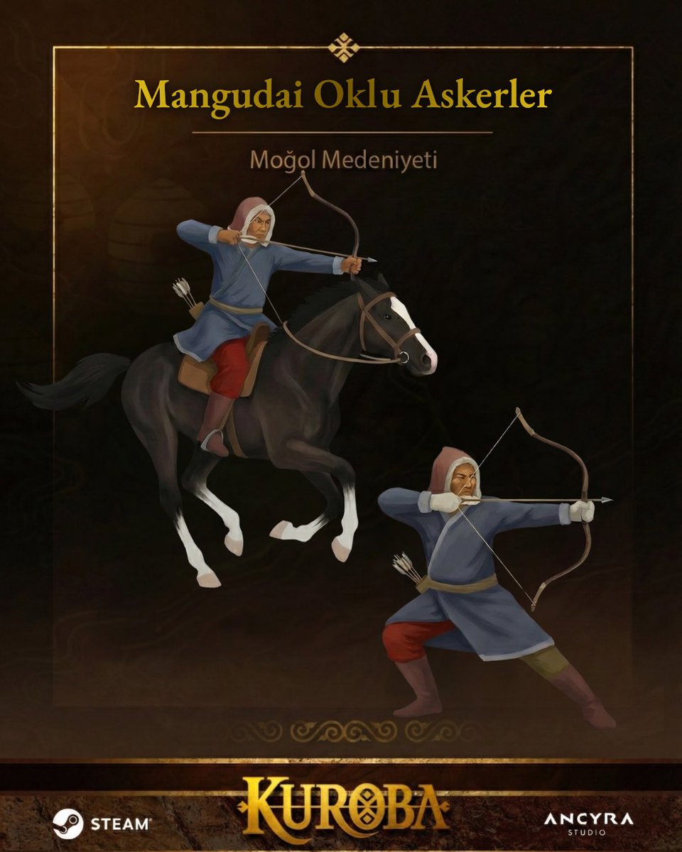 AncyraStudio's tweet image. 🎮Oyun Assetleri Serimiz Sizlerle #2
🏹 Mangudai Okçu Askerler

Bozkırın gölgesiz avcıları olan bu oklu savaşçılar, 13. yüzyılda #Moğol ordularının en korkulan gücüydü. Bozkır rüzgarını arkalarına alan bu usta kemankeşler, 13. yüzyıl Moğol akınlarının en ürkütücü kabusuydu.