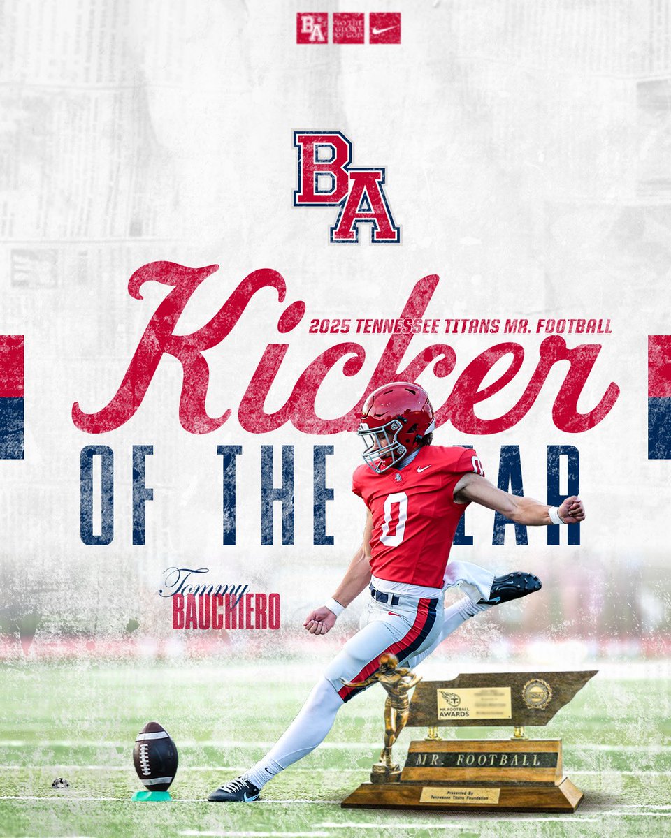 ESBN_BA's tweet image. Congratulations to Tommy Bauchiero on winning 2025 Mr. Football Kicker of the Year!