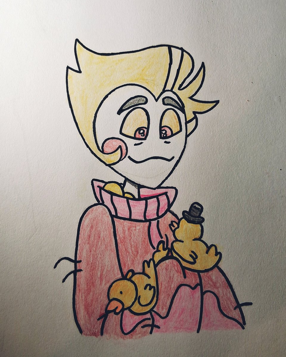 IsadoreUniverse's tweet photo. I drew this last night. It's not much, I just feel like drawing Lucifer, he's my favorite character from Hazbin Hotel. He's also my spirit animal. 😈👑🐥

#FanArt #Drawing #Cartoon #LuciferMorningstar #TheKingOfHell #HazbinHotel https://t.co/sM6IxWD3W6