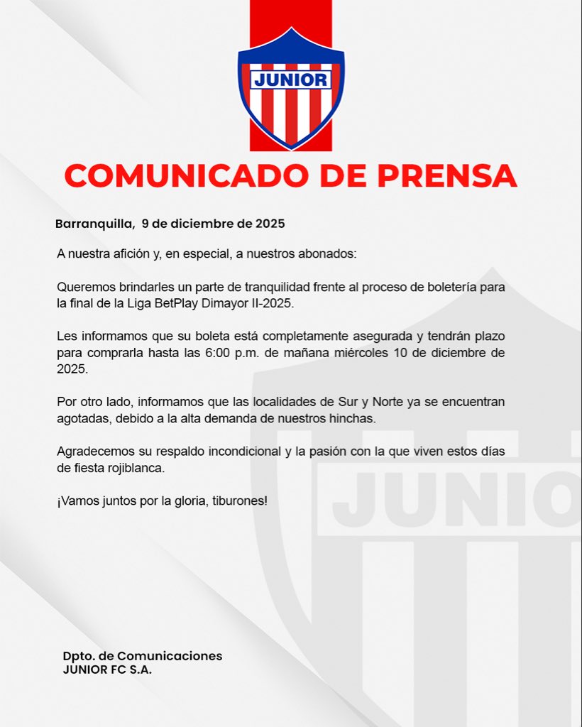 Junior FC tweet media