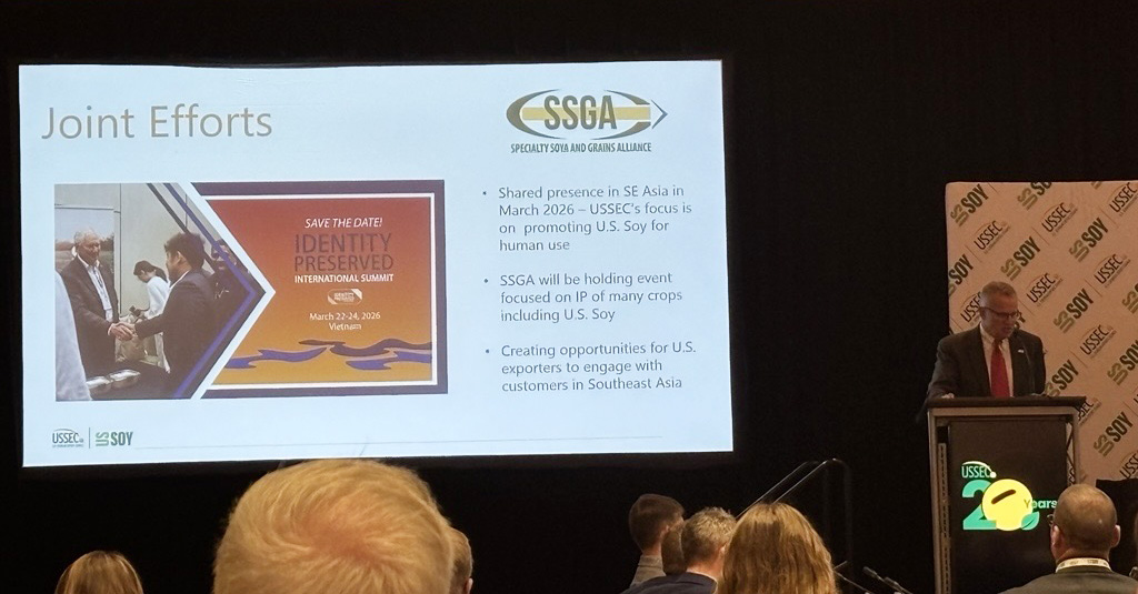 SSGA held their board meeting yesterday and are connecting with partners at soy industry meetings this week. Board member Chuck Kunisch shared insights on soy food &amp; oil markets at the USSEC board meeting and USSEC CEO Jim Sutter shared joint efforts between the organizations.