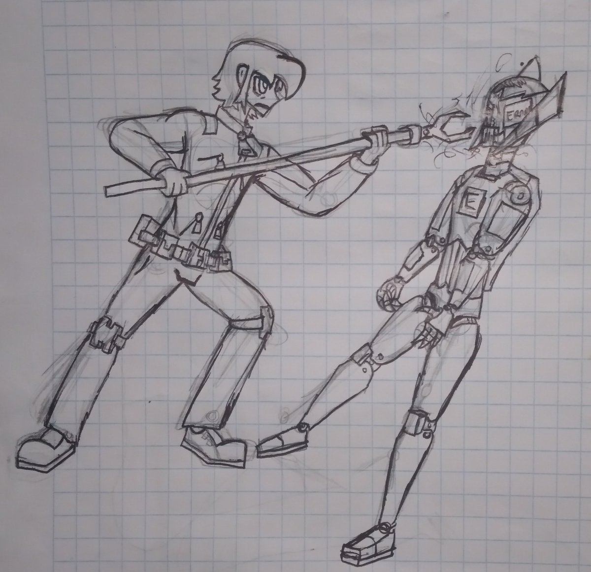 Webcat17173988's tweet photo. Un dibujo de uno de mis personajes , eillt dándole un chispazo a un droide .
#draw #art #beastbrickcity #nightguy #guardiadeseguridad #droidemalvado #night https://t.co/6Y6jWUh1nC