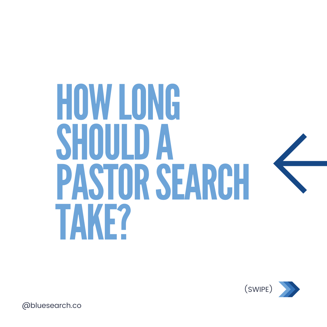 BlueSearchCo's tweet photo. ⌚How long should a Pastor Search take?

Most sources suggest a 12-18 month timeframe as the national average across denominations. Some pastor search firms target 9-12 months. At BlueSearch, Malcolm’s searches have averaged just under 7.5 months in recent years—saving valuable time while maintaining quality.

Why are our searches quicker?

1. Quick Launches: We hit the ground running immediately after being selected as your search partner. Our efficient and comprehensive discovery process means we often launch within a couple of weeks.

2. Tailored Leadership Profiles: We excel at understanding your church’s unique story and the leader you need. Our thorough discovery process allows us to define precisely who your next leader should be.

3. Proactive Sourcing: We go beyond job postings. Through classic headhunting techniques, we leverage our network and conversations with proven leaders to find the perfect fit. We don’t wait for the right candidate to apply—we actively seek them out nationwide.

If your church is seeking a new leader, let’s talk! Reach out to Malcolm today for a no-pressure conversation about practical solutions for your church. No obligations, just insight and guidance.

#pastorsearch
#ministryjobs
#churchjobs
#searchteam