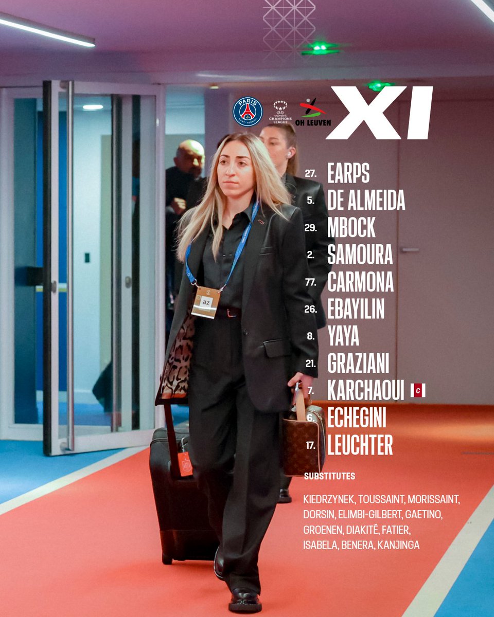 Le XI de départ au Parc des Princes. 😤

#UWCL