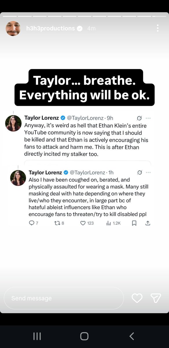 EthansAttic's tweet photo. Misogynist Ethan Klein continues to mock Taylor Lorenz, who is immunocompromised, for being concerned over a threat to cough on her in an effort to kill her which Ethan promoted. While doing this Ethan again promotes the host of "Ultimate Rape Review" Nicholas DeOrio. https://t.co/6q1LR3miHR