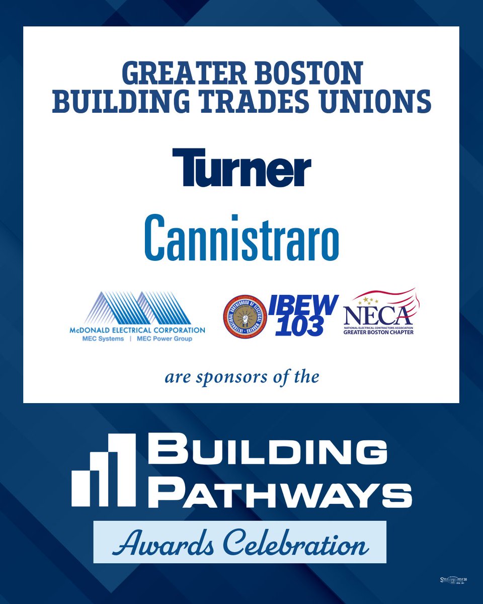 BldgPathways's tweet photo. We want to thank @McDonaldElec, @JCCannistraro, @turner_talk, @MetroBTC, @IBEW103, and @necanet for supporting our mission to bring under-represented groups into the union building trades. https://t.co/QD4kB0fcJA