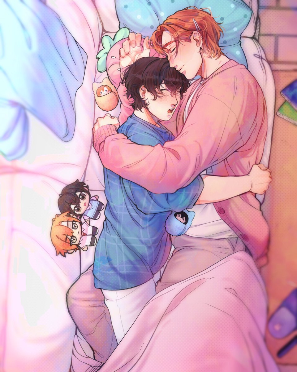 chirowoneko's tweet image. Cuddling in the sofa 🛋️💙🧡 #ssmy_FA #ssmy