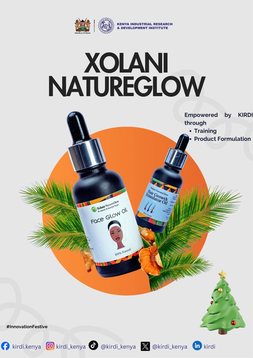kirdi_kenya's tweet image. Dorcas Nyamenya, Founder &amp;amp; CEO of Xolani NatureGlow, refined her craft at KIRDI perfecting shea butter blends, bath salts, aftershave creams &amp;amp; hair growth oils.This Christmas,gift trusted wellness. Shop her verified range: shop.xolaniwomenofhope.org
#FestiveInnovation #MadeInKenya