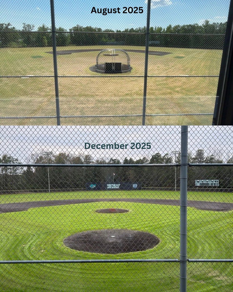 searkbaseball's tweet image. From the first cut in August to now… the field keeps leveling up. New batter’s eye installed and the place is looking different 🦈🦈