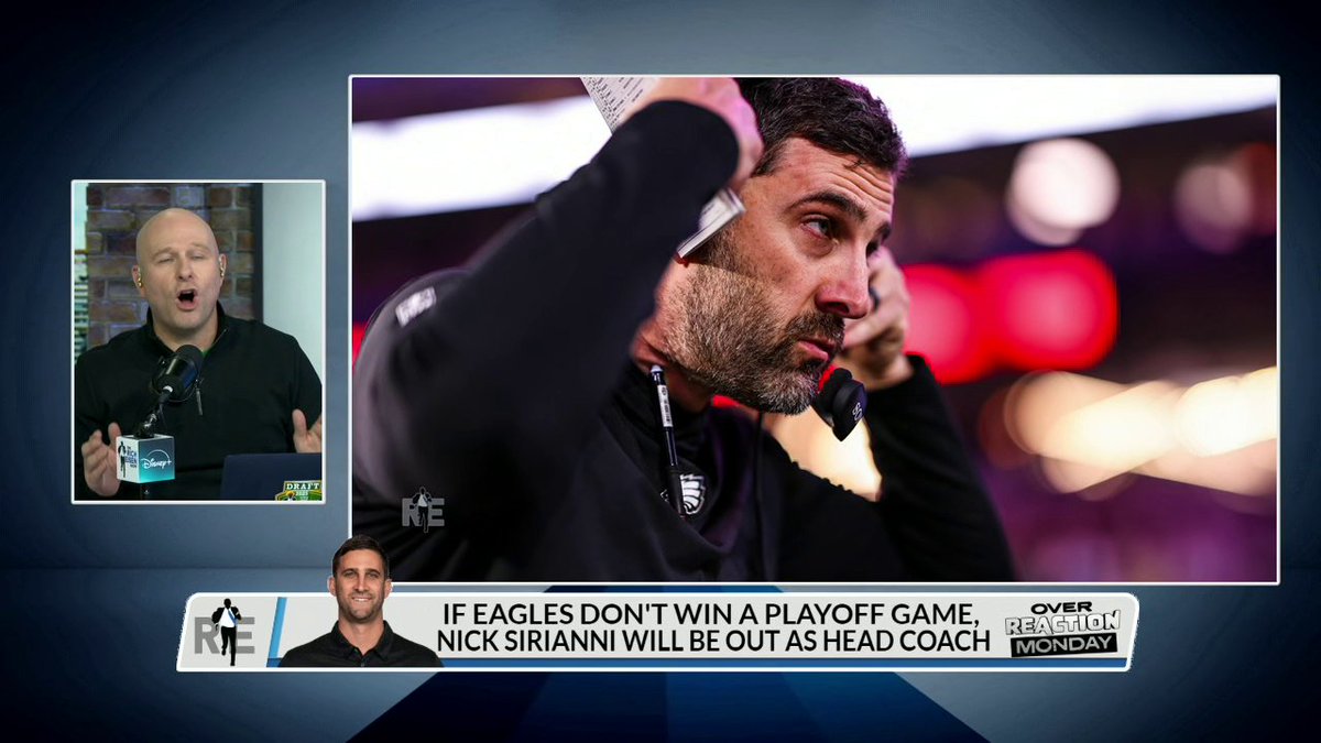 Chris Brockman feels the Eagles will let go of Nick Sirianni if they don't win a playoff game 👀
Stream @RichEisenShow on @DisneyPlus and the ESPN App.