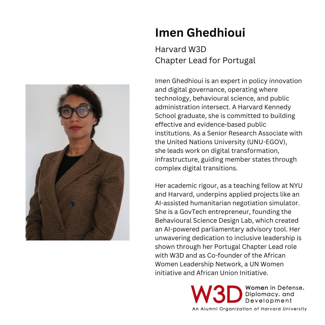✨ We're delighted to welcome Claire Zebb as Harvard W3D's Board Fundraising Chair and Imen Ghedhioui as Harvard W3D's Chapter Lead for Portugal!
