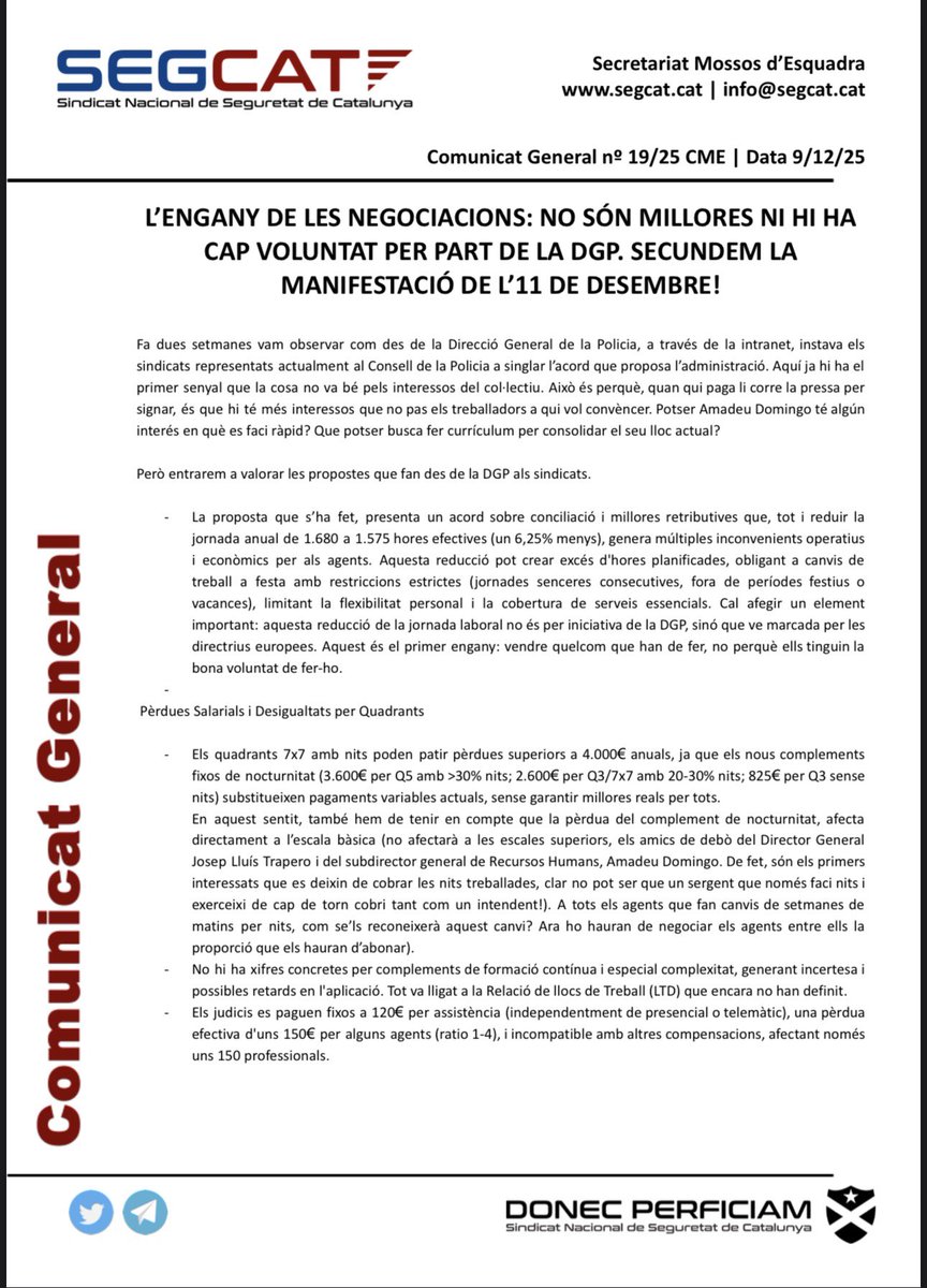 Sindicat SEGCAT tweet media