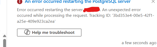 enyarick's tweet photo. @AzureSupport I've been stuck not being able to access my db and unable to restart or access my PostgreSQL Server. It's been like this since 3rd Dec. Can you help? https://t.co/K9esa3jYaU