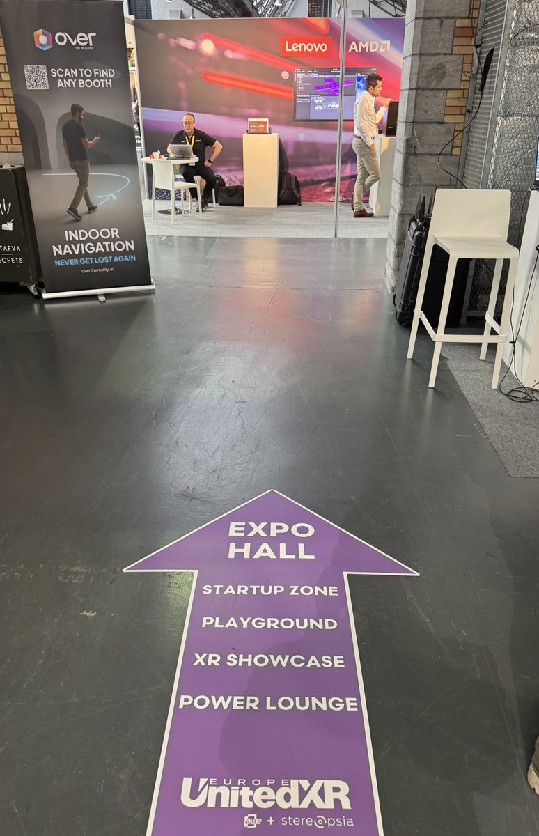 Feeling lost at UniedXR? Try our marker-less indoor navigation system. Just shoot a qr-code and navigate to your preferred booth. No app install required! How we did it? Just 20 mins mapping with an <a href="/insta360/">Insta360</a> cam and <a href="/OVRtheReality/">Over the Reality 🌐</a> VPS!