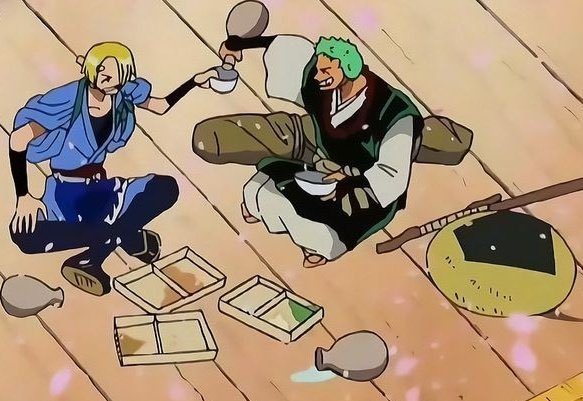 REDHAllRED's tweet image. #ONEPIECE
Mihawk traveled days just to see Shanks and give him a poster, not vise verse 

And I guess Sanji &amp;gt; Zoro since he made Zoro pour him a drink 🤷‍♂️