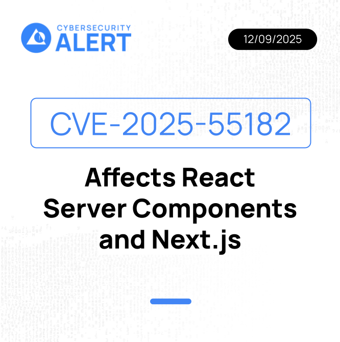 CVE-2025-55182 (React2Shell) affects React Server Components and other frameworks like Next.js, enabling remote code execution with active attacks already reported. Patch React and Next.js implementations to secure exposed endpoints.

Read more: ow.ly/yuo050XGgYe