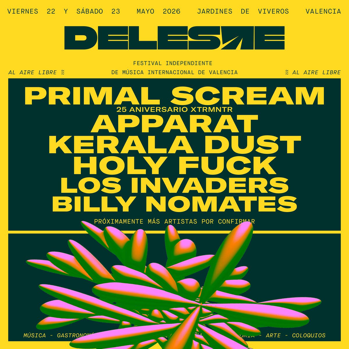 Hoy hay noticia festivalera: <a href="/ScreamOfficial/">Primal Scream</a> encabeza los primeros nombres del 14º <a href="/DelesteFestival/">Deleste</a> que se celebrará los días 22 y 23 de mayo de 2026 en los Jardines de Viveros de València

alacant-indie.blogspot.com/2025/12/festiv…