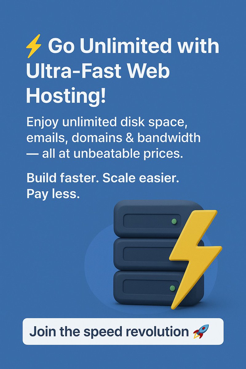 HostingSourceX's tweet image. ⚡️ Tired of slow load times? Supercharge your site with our lightning-fast web hosting!
Boost performance, improve conversions, and deliver a seamless user experience.
Join the speed revolution 🚀✨
 hostingsource.com/web-hosting/
#WebPerformance #HighSpeedHosting #HostingSource