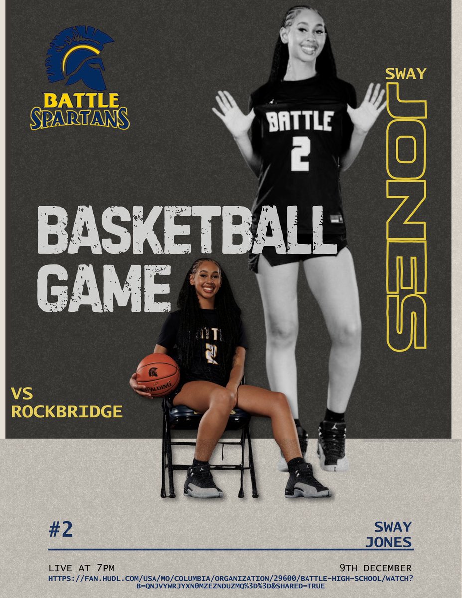 slr_dolphin's tweet photo. π GAME DAY TOMORROW! ππ
The #battlesqaud13 Spartan Girls Basketball team hit the road to take on Rock Bridge.
π Rock Bridge High School
β° 7 PM
#rememberthename #swayljones #combogaurd #classof2027 #junioryear
#battlegbb
πΊhttps://t.co/86IkWIUI9E https://t.co/x2tz8ujv0f