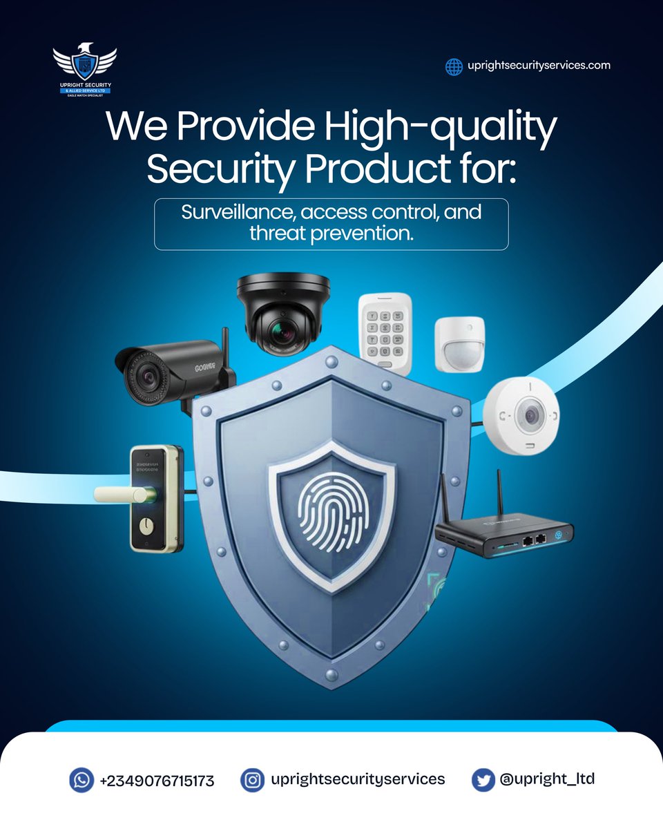 upright_ltd's tweet image. Upright Security Services delivers high-quality, reliable solutions for surveillance, access control, and threat prevention. Is your current security up to the task? 

Let’s talk!
:
:
:
:

#SecurityUpgrade #TechSecurity #securitysolutions #uprightsecurityservices #modernsecurity
