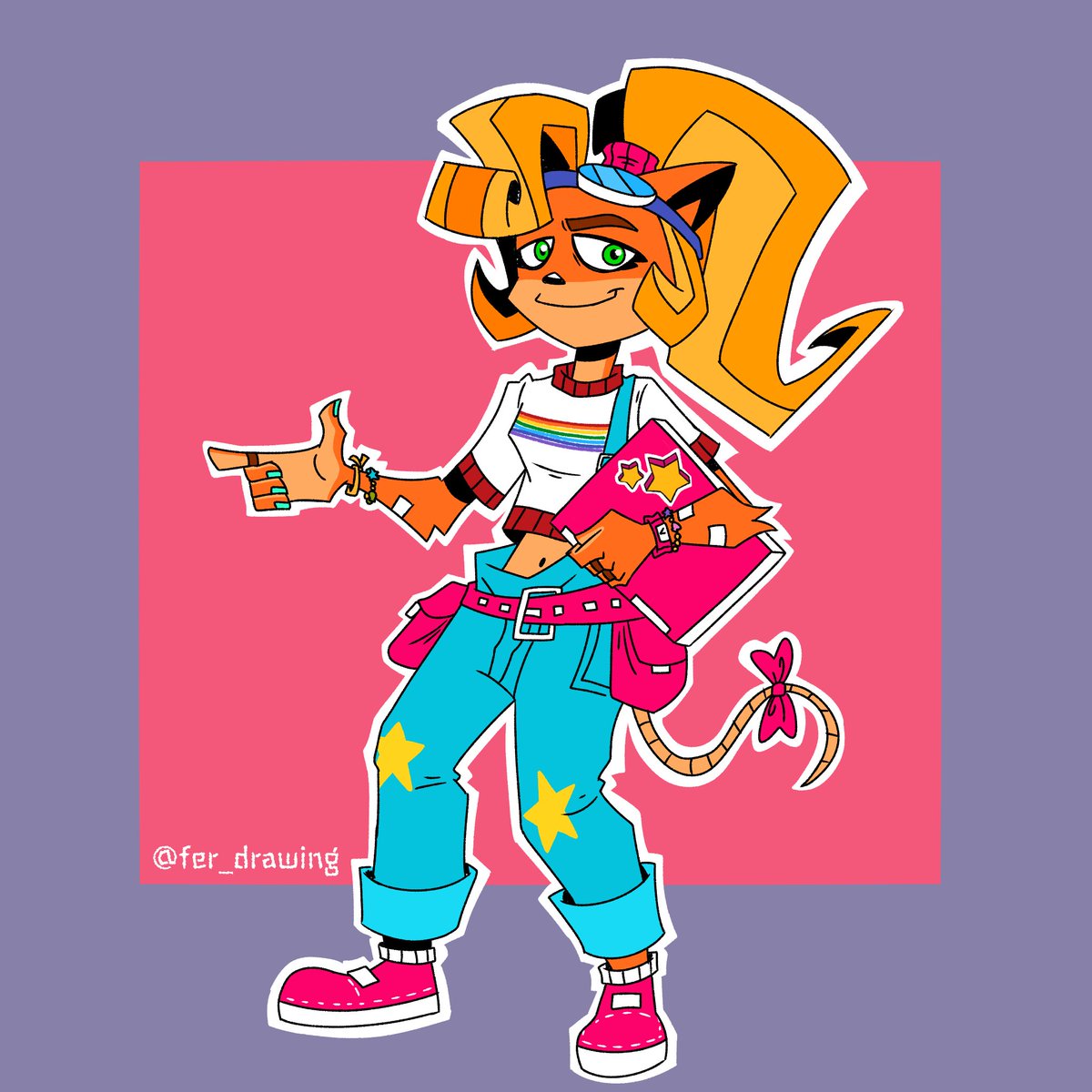 fer_drawing's tweet image. Coco Bandicoot 💜🩵❤️
#CrashBandicoot #art #fanart #designer #1990s #90s #rainbow 
#CocoBandicoot