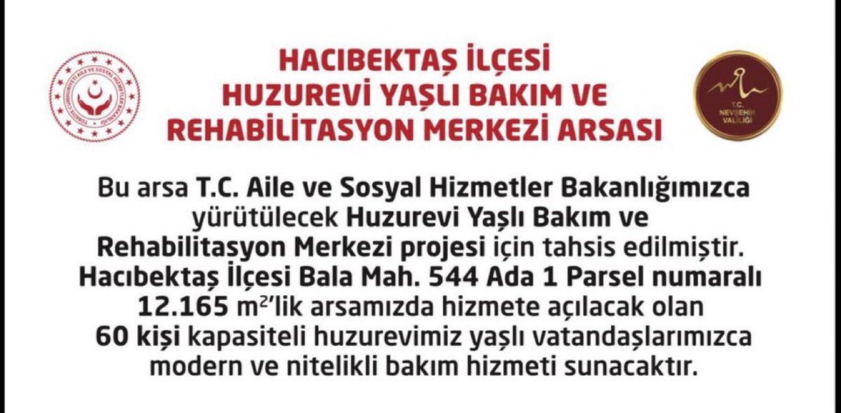 Hacıbektaş İçin Bir Olduk, Birlik Olduk

AK Parti Nevşehir Teşkilatı olarak, şehrimizin her köşesine hizmet götürmeye; hiçbir ayrım yapmadan yatırım üretmeye kararlılıkla devam ediyoruz.

Bu anlayışla, T.C. Aile ve Sosyal Hizmetler Bakanlığımız tarafından yürütülecek Huzurevi,